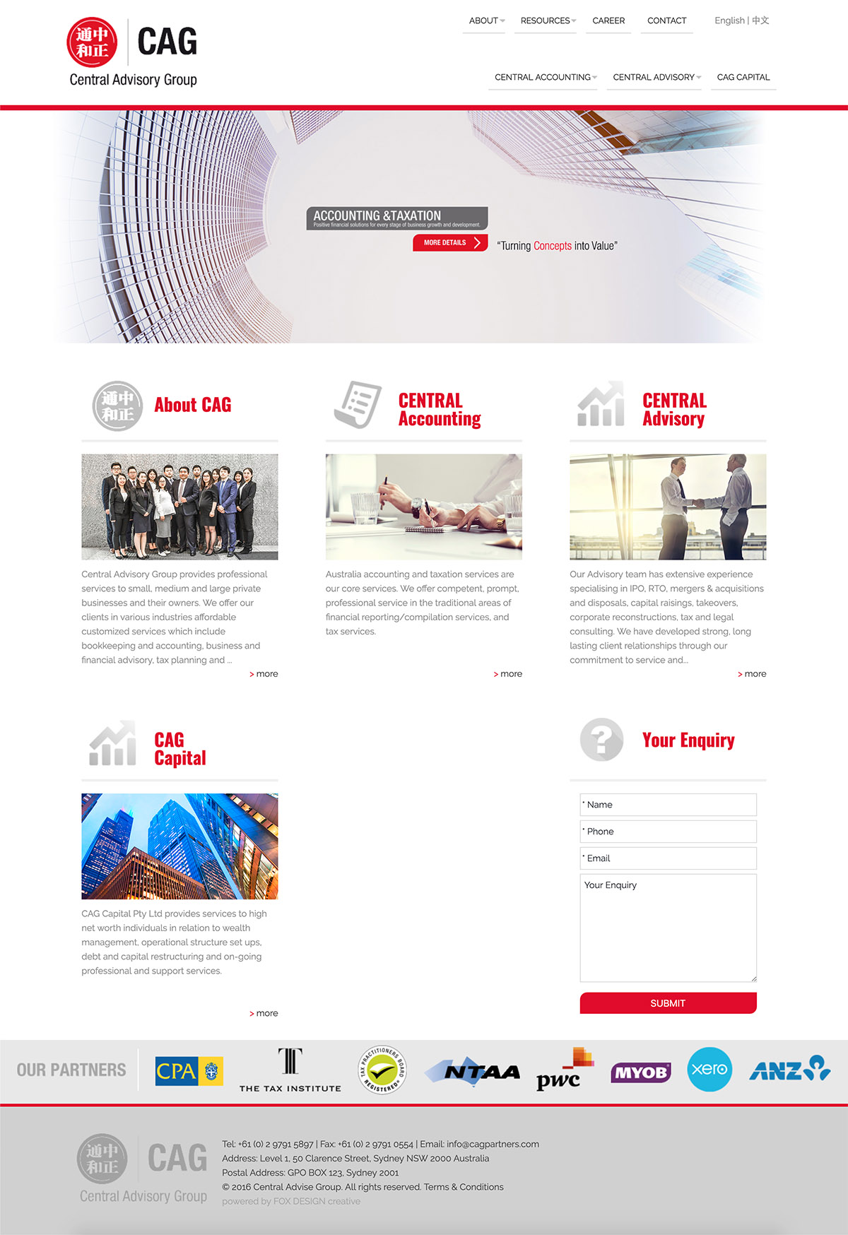 Central Advisory Group website design and maintenance by FOX DESIGN
