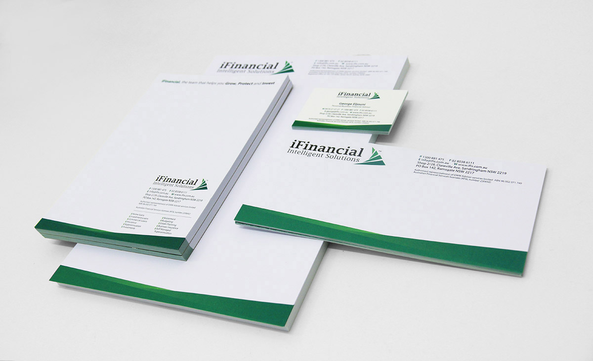 iFinancial A5 pads design by FOX DESIGN