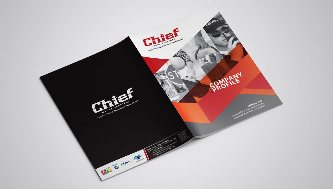 Company profile design for Chief Group Services by FOX DESIGN