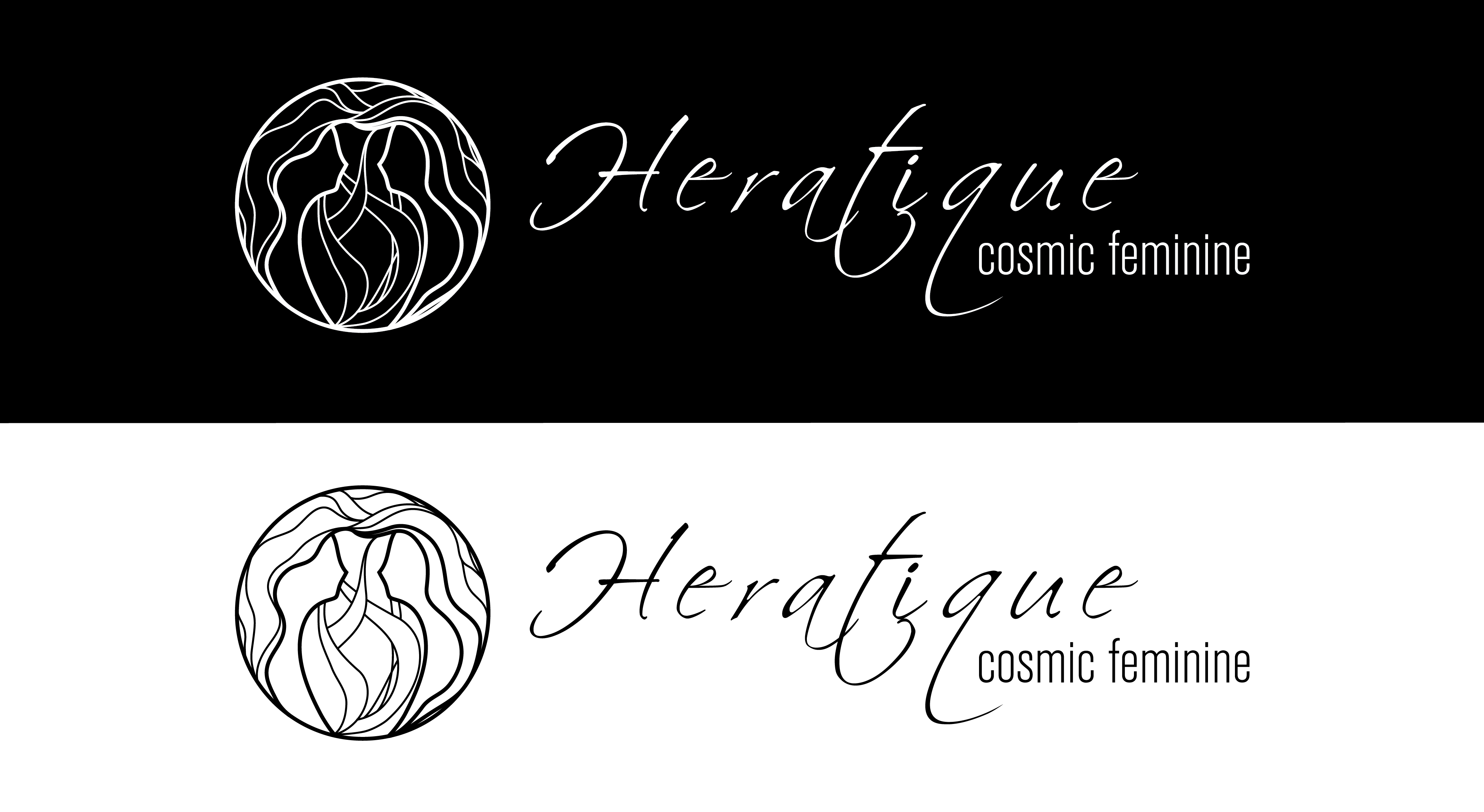 Heratique Cosmic Feminine logo and packaging design 
