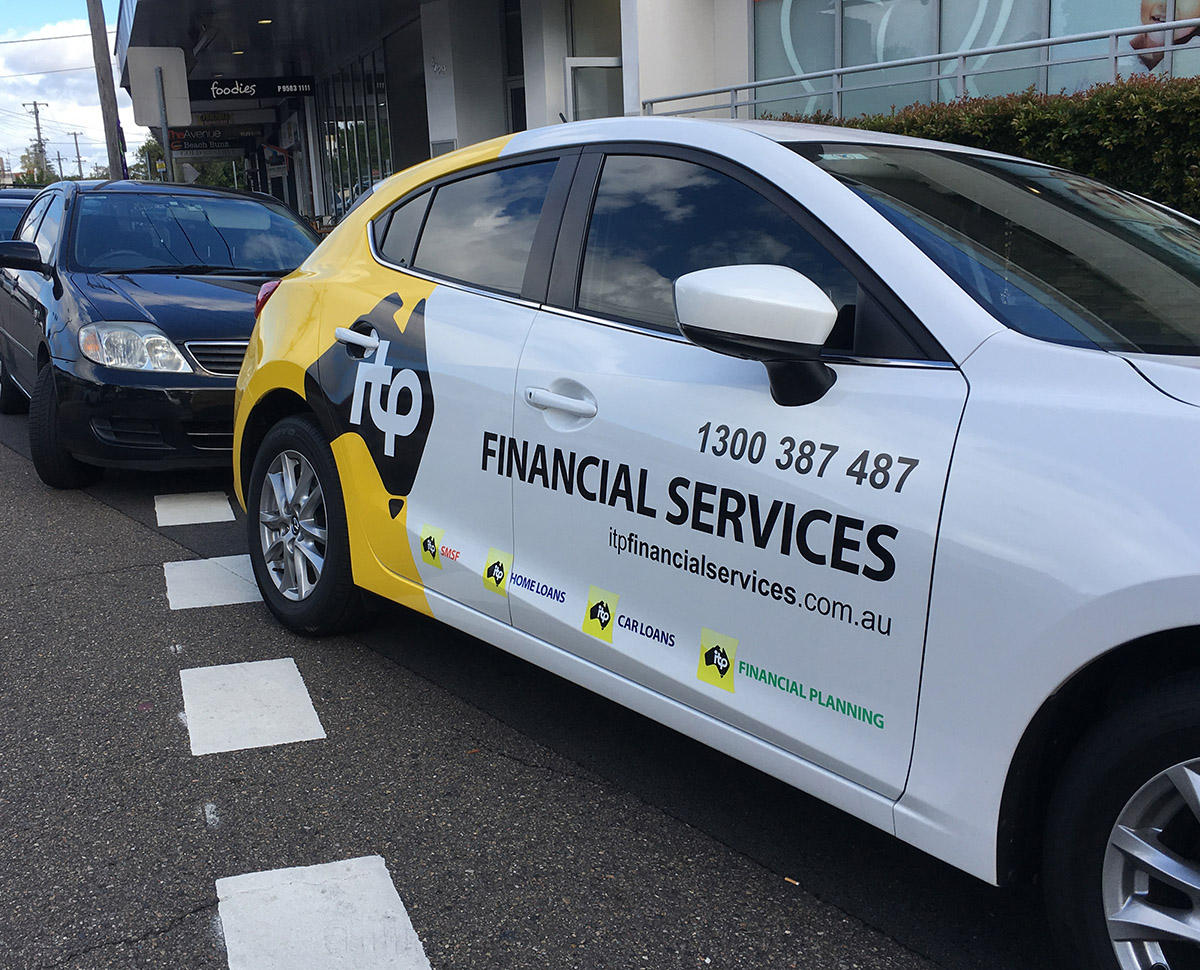 ITP Financial Services car sign branding