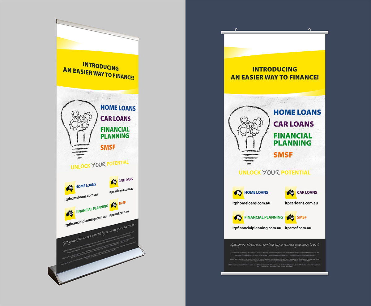 ITP Financial Services pull up banner & hanging banner design by FOX DESIGN