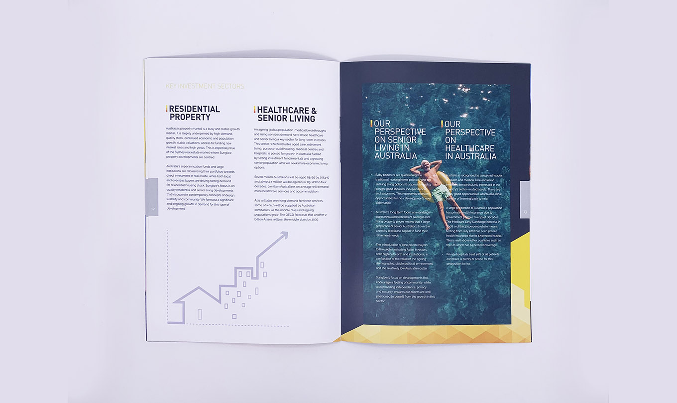 Sunglow Australia Company Profile design and print by FOX DESIGN
